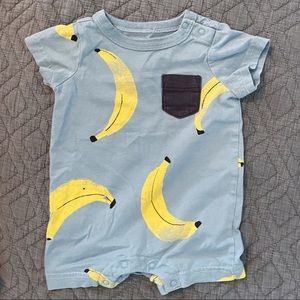 Tea Collection - Blue Bananas Romper Onesie - 3-6 mo - Great Condition!!